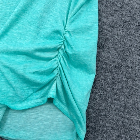 Lane Bryant Turquoise Blue V Neck Ruched Side Tee Shirt Women Plus Size 14 16 - Picture 3 of 8